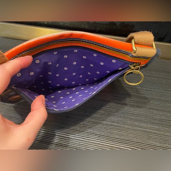 Fossil Crossbody Coated Canvas Multicolor Striped Purse - Picture 5 of 13